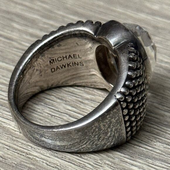 Michael Dawkins Size 9 Sterling Silver Clear Quartz Ring - Picture 5 of 8